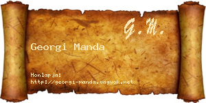 Georgi Manda névjegykártya
